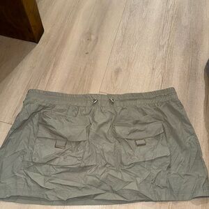 Fashion Nova Olive Utility Mini Skirt